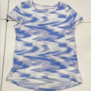 Old Navy Kids Short Sleeve Blue and White Swirl Tee